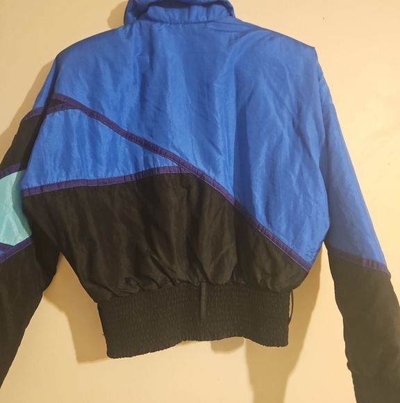 Serac VTG Womens Ski Jacket Coat Snow Board Color Block Winter Zip Blue/Black - Picture 5 of 10